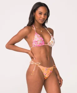 Embroidered Lettuce Edge Tri Top*PQ Swim Hot