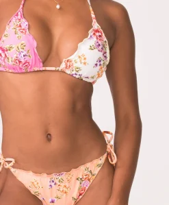 Embroidered Lettuce Edge Tie Bottoms*PQ Swim Best Sale