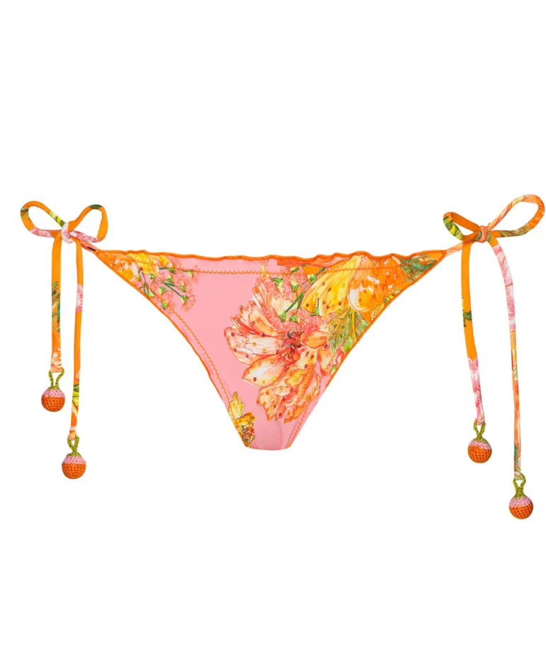 Clementine Embroidered Lettuce Edge Tie Side Bottom*PQ Swim Best Sale