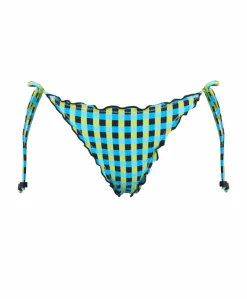 Gingham Drift Lettuce Edge Tie Bottoms (FINAL SALE)*PQ Swim Store