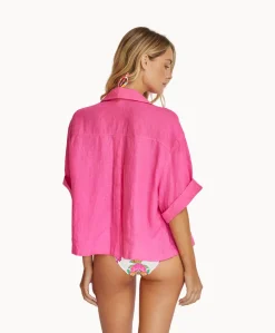 Hot Pink Linen Top*PQ Swim New