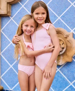 Kids One Shoulder Bow One Piece*PQ Swim Store