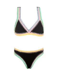 Kids Black Pier Rainbow Embroidered Bikini*PQ Swim Clearance