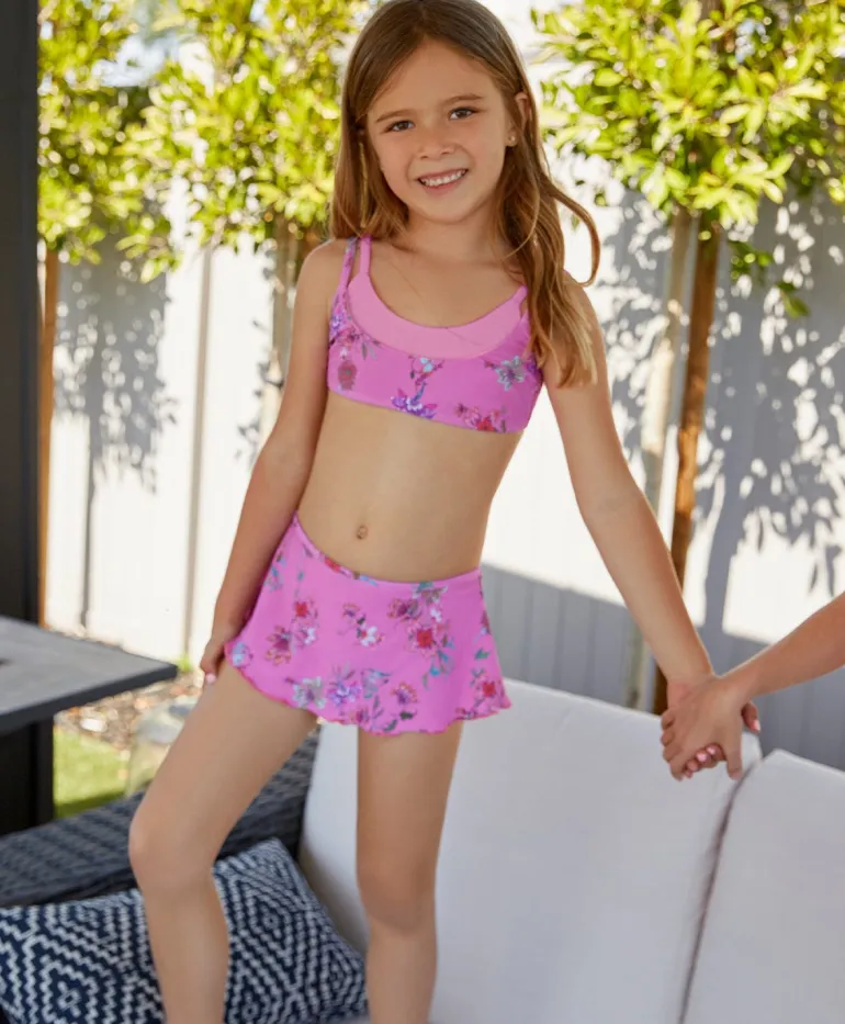 Kids Garden Pink Skirted Bikini (FINAL SALE)*PQ Swim Store