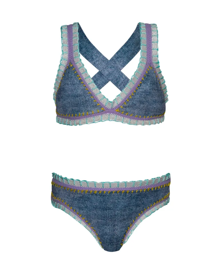 Kids Indie Sky Rainbow Embroidered Bikini*PQ Swim Cheap