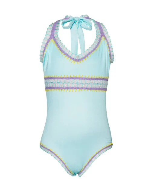 Kids Light Blue Rainbow Embroidered One Piece*PQ Swim Best Sale
