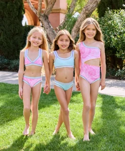 Kids Light Blue Sporty Rainbow Embroidered Bikini*PQ Swim Best Sale