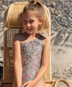 Kids Paisley Coast One Shoulder Bow One Piece (FINAL SALE)*PQ Swim New