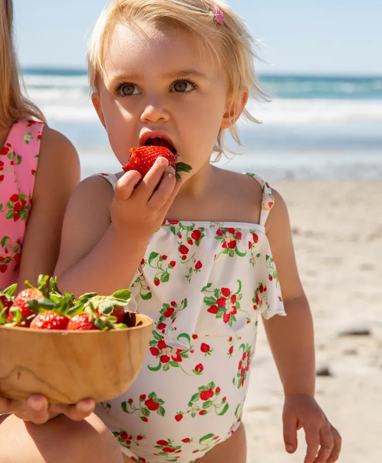 Kids Strawberry Fields Ruffle One Piece (FINAL SALE)*PQ Swim Discount