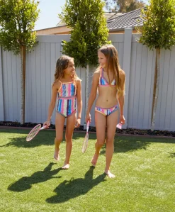 Kids Tie Dye Rainbow Embroidered High Neck One Piece (FINAL SALE)*PQ Swim Shop
