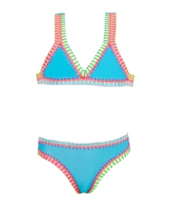 Kids Turquoise Rainbow Embroidered Bikini*PQ Swim New