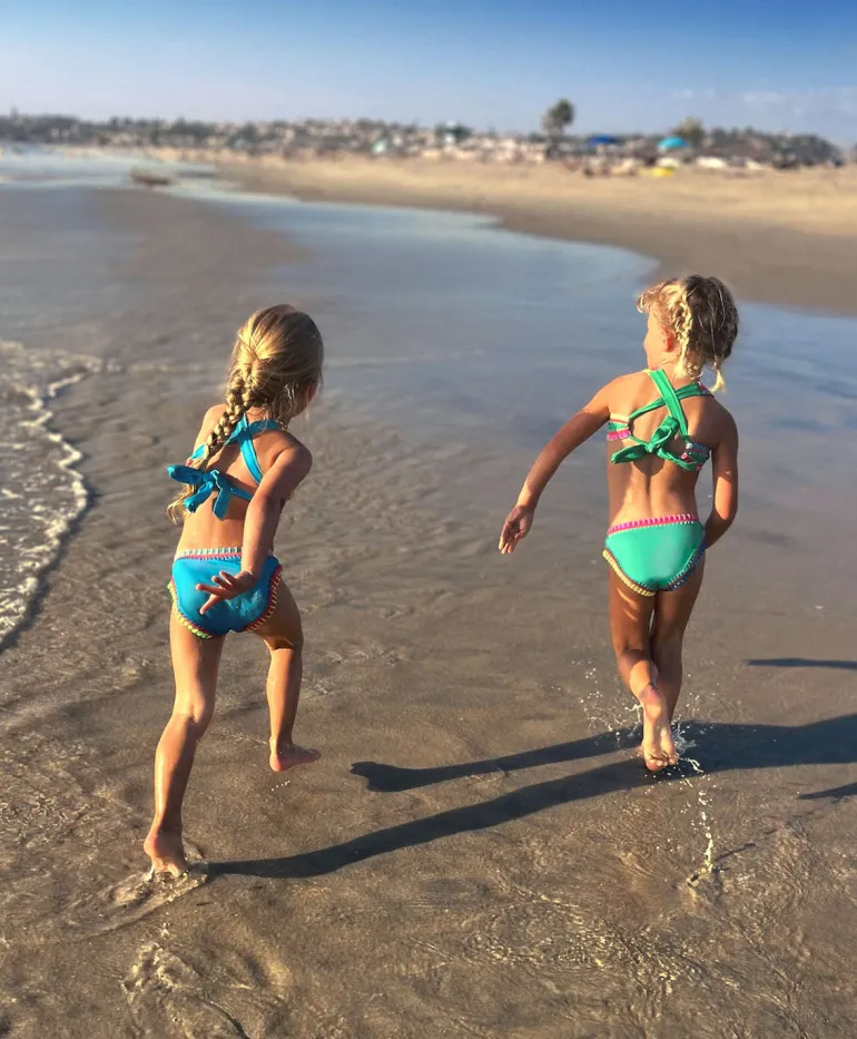 Kids Turquoise Rainbow Embroidered Bikini*PQ Swim New