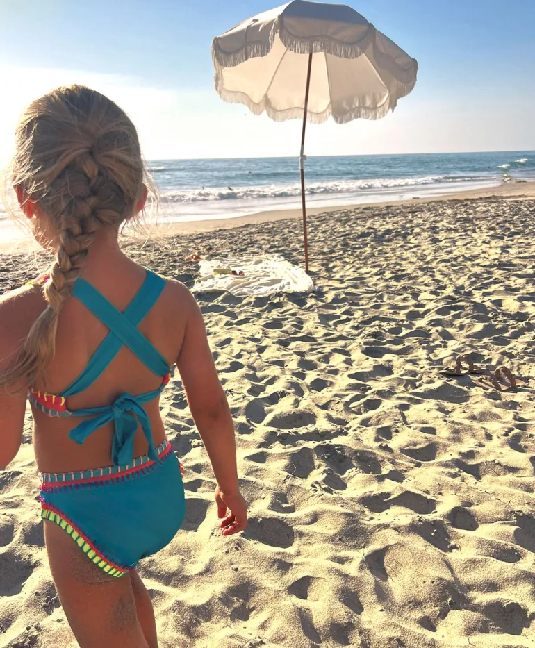 Kids Turquoise Rainbow Embroidered Bikini*PQ Swim New
