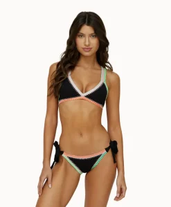 Platinum Black Pearl Crochet-Trim Tri Top*PQ Swim Outlet