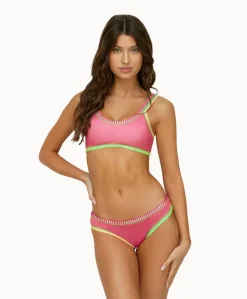 Platinum Bubble Gum Crochet-Trim Sporty Top*PQ Swim Clearance