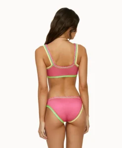 Platinum Bubble Gum Crochet-Trim Sporty Top*PQ Swim Clearance