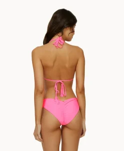 Vivid Pink Basic Ruched Bottoms*PQ Swim Discount