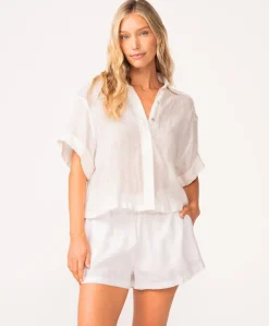Water Lily Amira Linen Short*PQ Swim Outlet