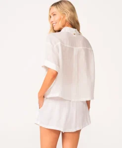 Water Lily Linen Top*PQ Swim Hot