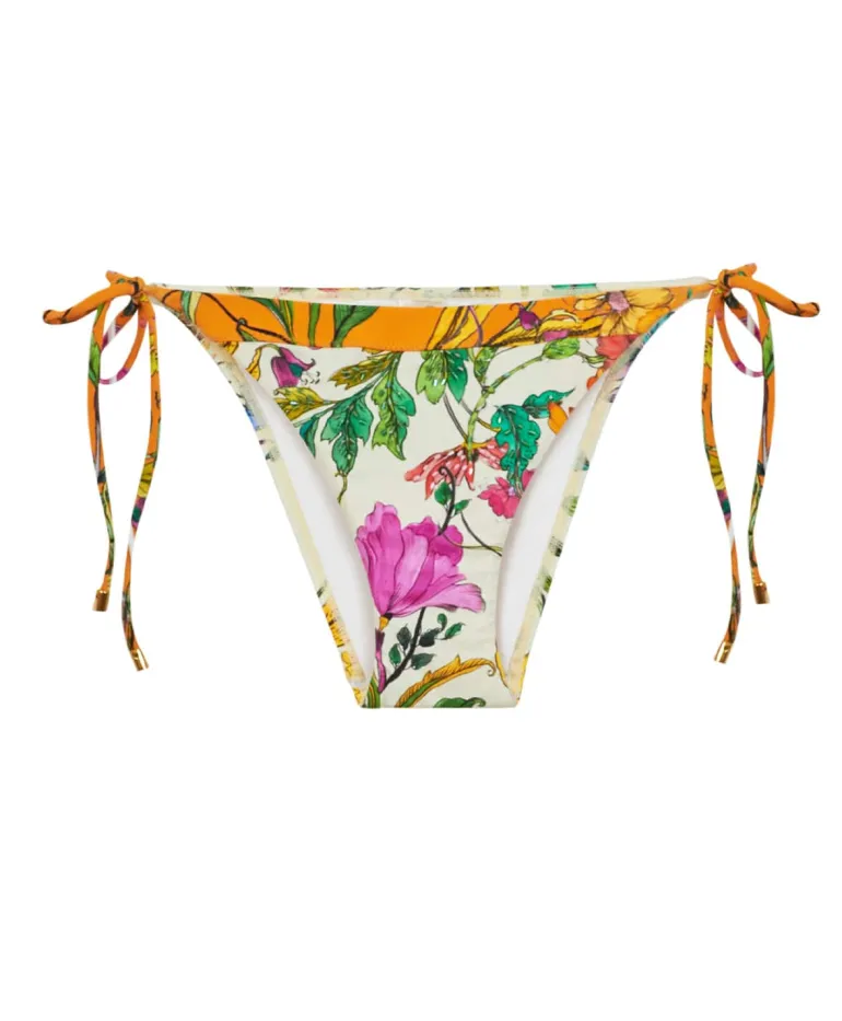 Wild Bloom Embroidered Mix Up Tie Bottoms (FINAL SALE)*PQ Swim Best